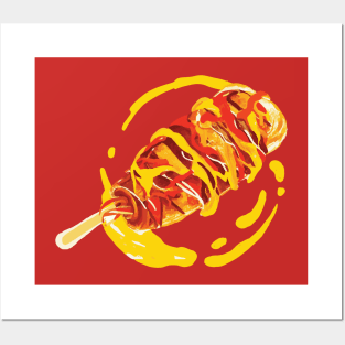 Korean Corn Dog Snack of South Korea Fun Foodie Street Food Posters and Art